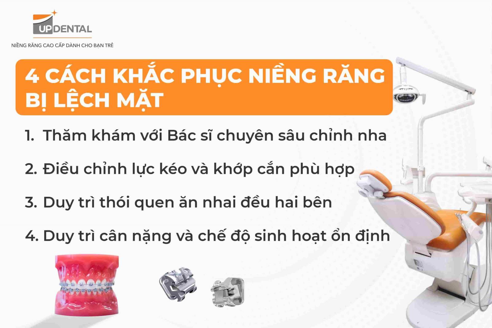 4 cách khắc phục niềng răng bị lệch mặt