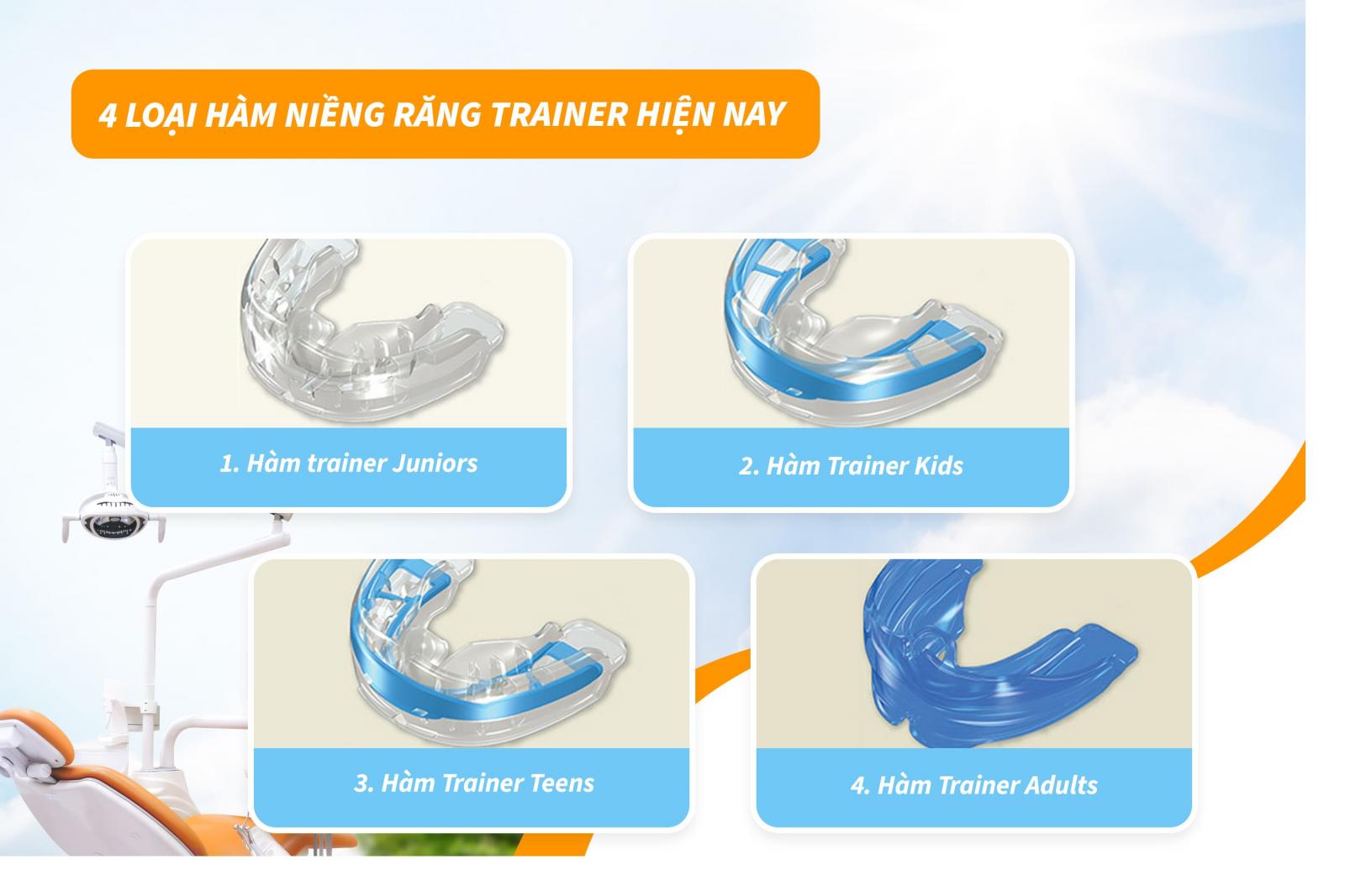 4 loại hàm niềng răng trainer hiện nay