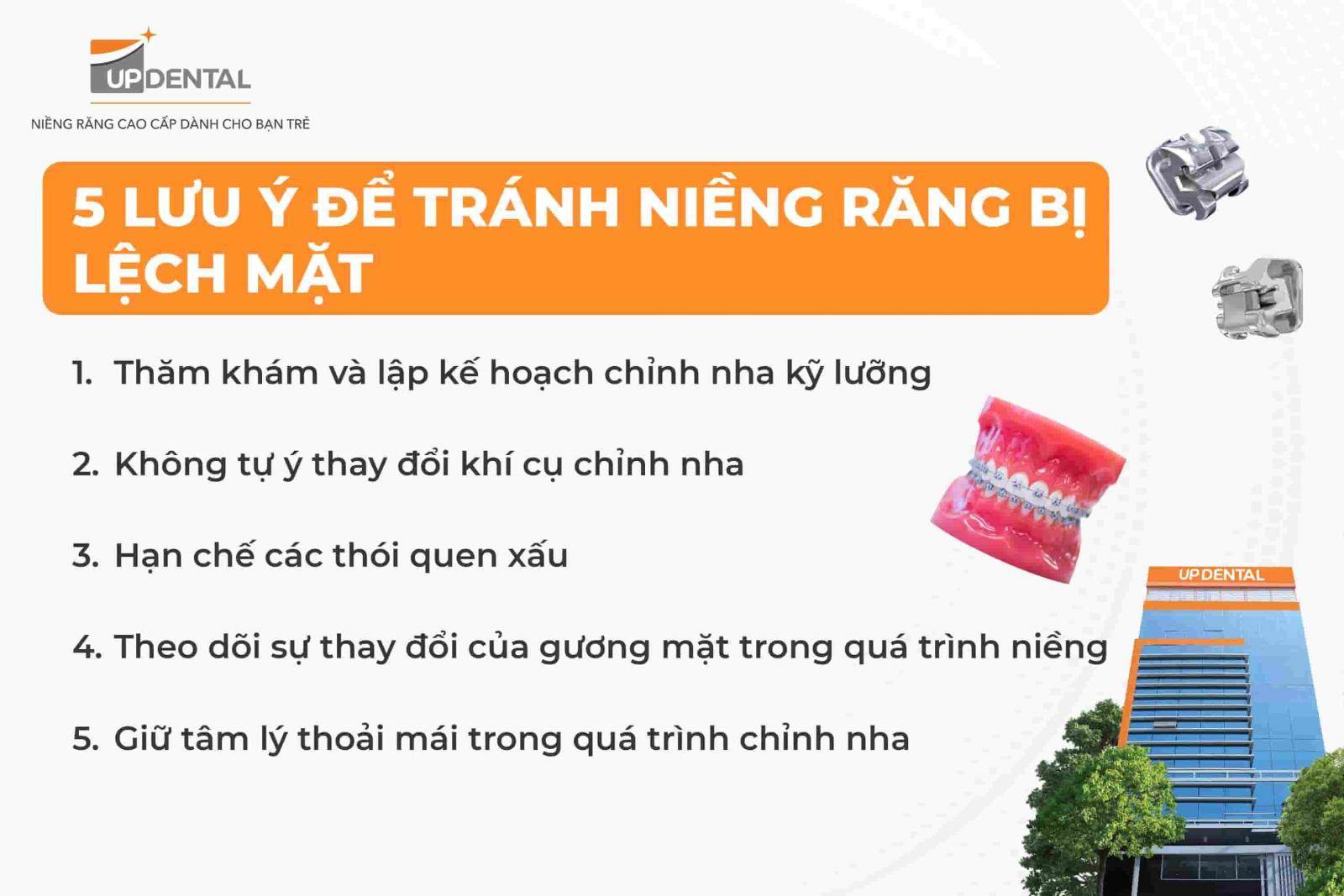 Lưu ý để tránh niềng răng bị lệch mặt
