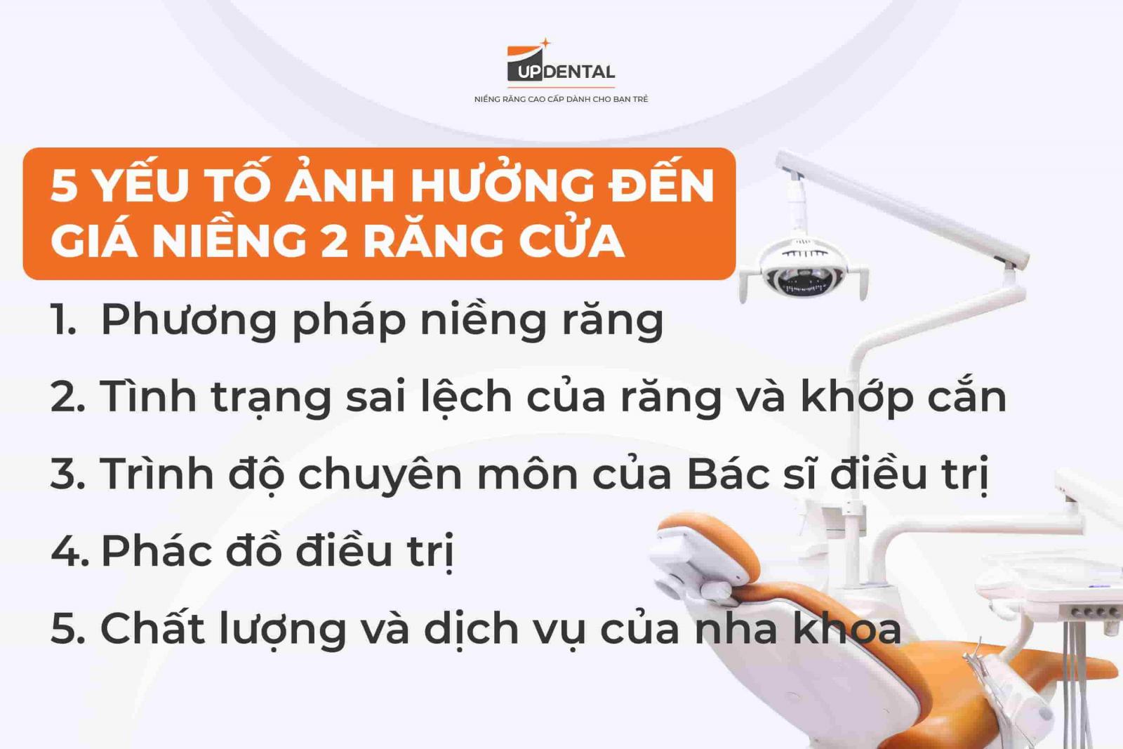 5 yếu tố ảnh hưởng đến giá niềng 2 răng cửa