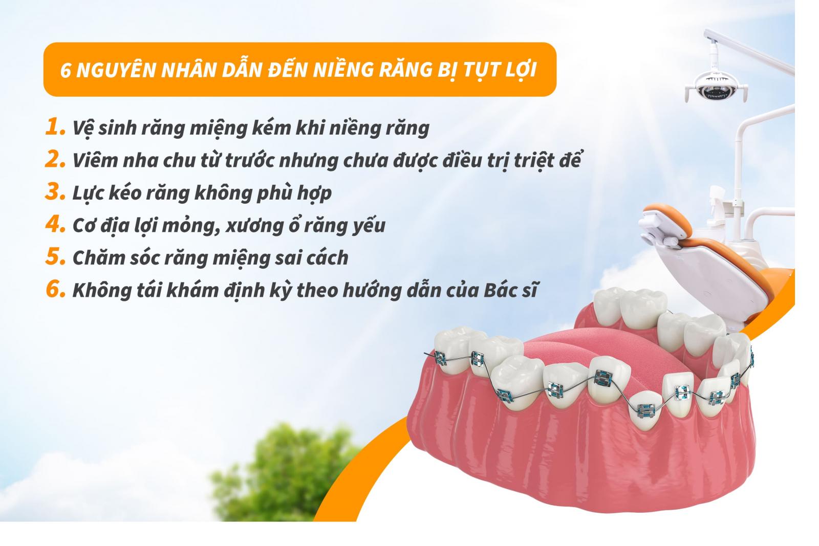 6 nguyên nhân dẫn đến niềng răng bị tụt lợi