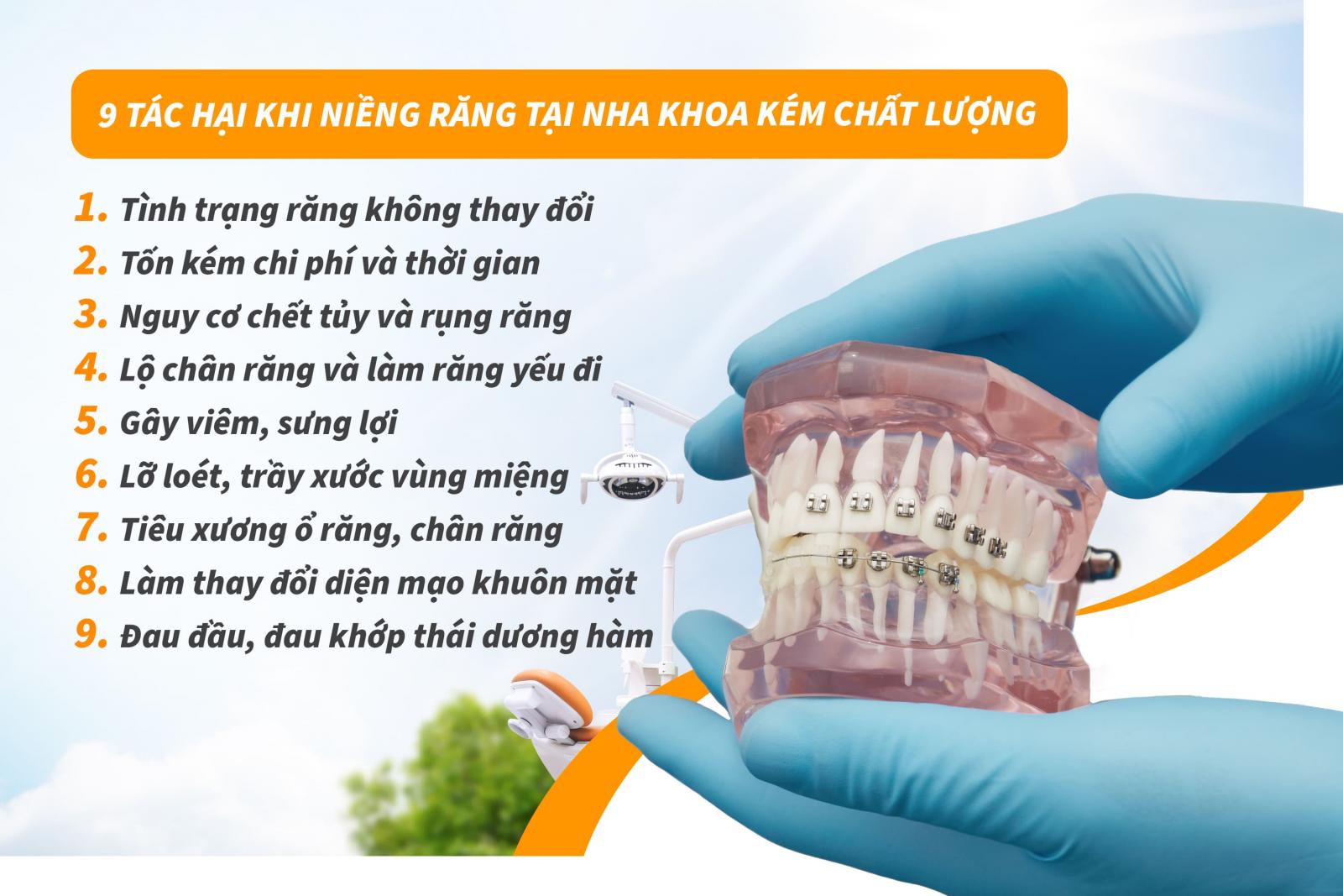 9 tác hại khi niềng răng tại nha khoa kém chất lượng