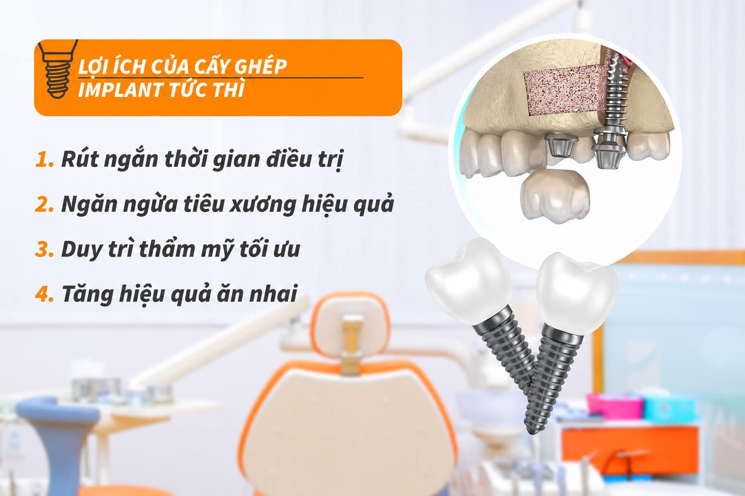 Lợi ích của cấy ghép Implant tức thì