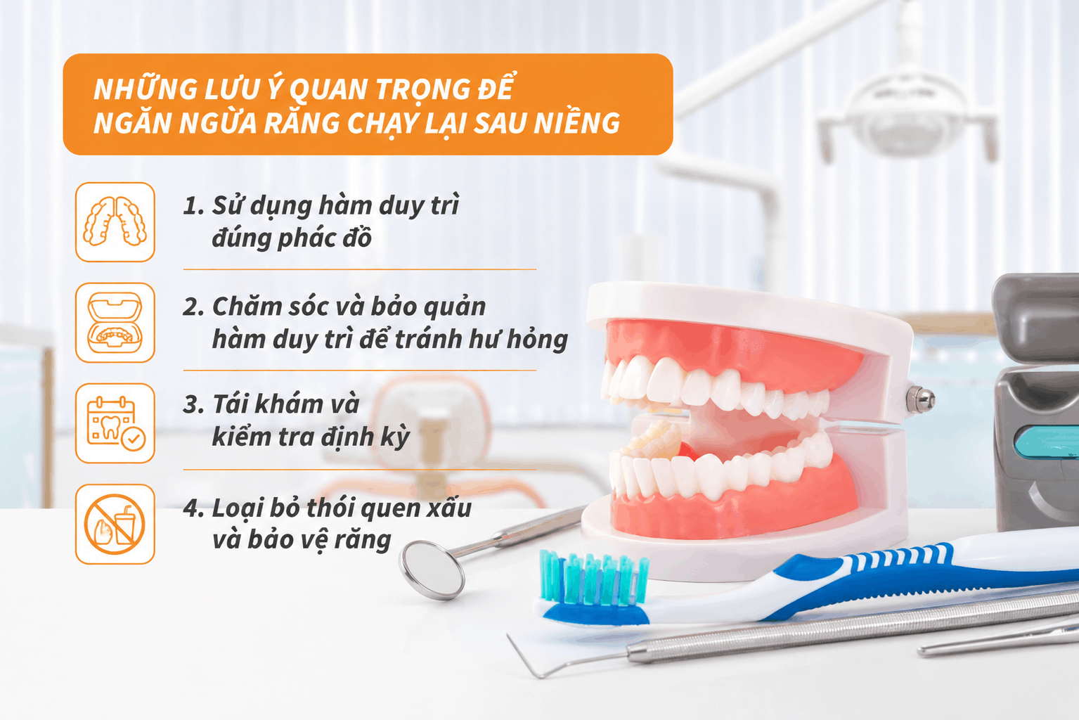 Những lưu ý quan trong để ngăn ngừa răng chạy lại sau niềng