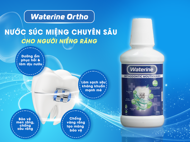 Nước súc miệng cho người niềng răng Waterine Ortho