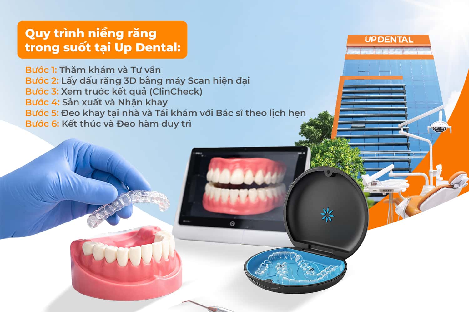 Quy trình niềng răng trong suốt tại Up Dental