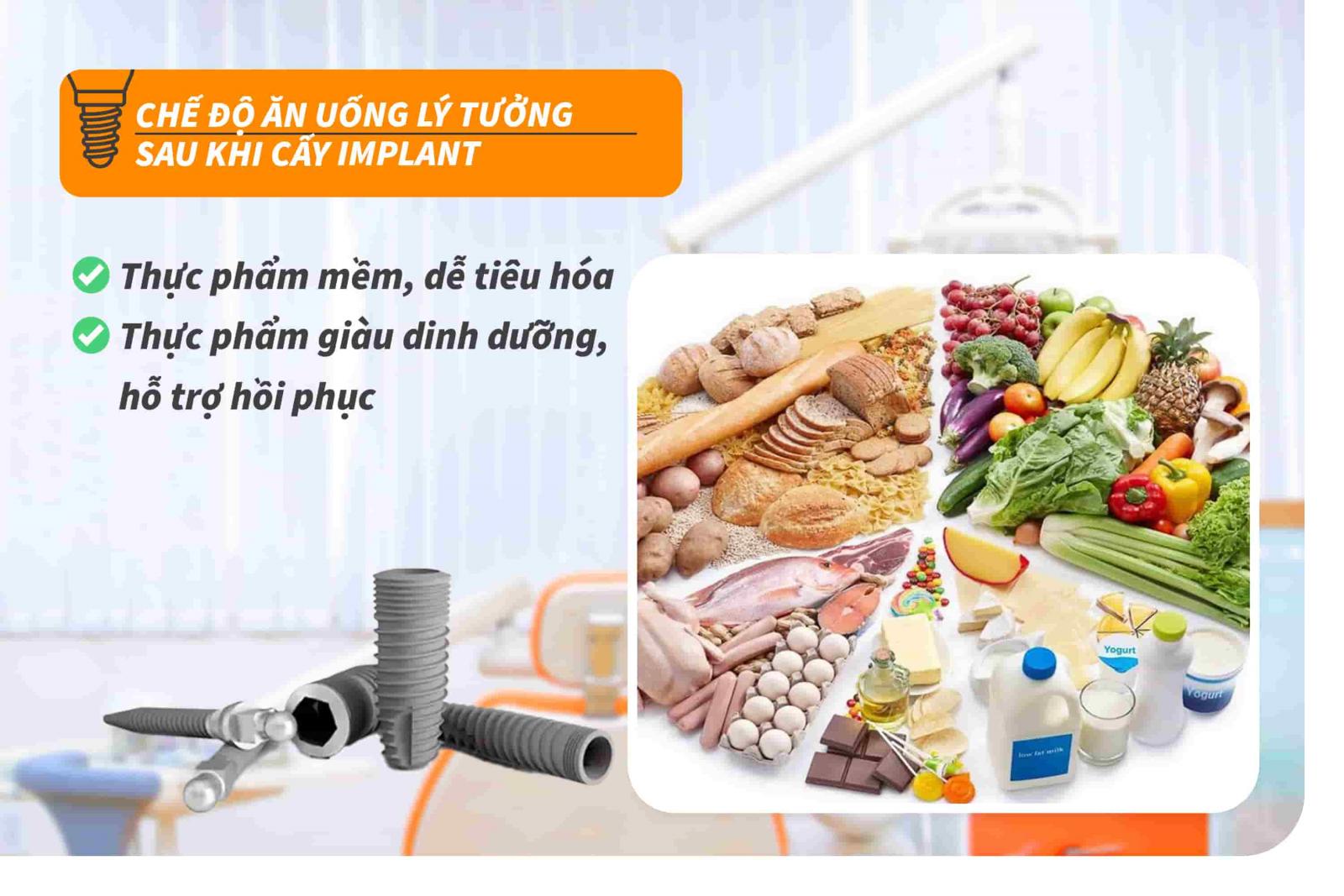 Chế độ ăn uống lý tưởng sau khi cấy Implant 