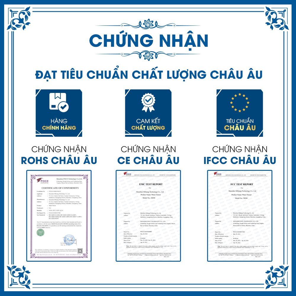 Denta.B đạt đầy đủ chứng nhận Châu Âu
