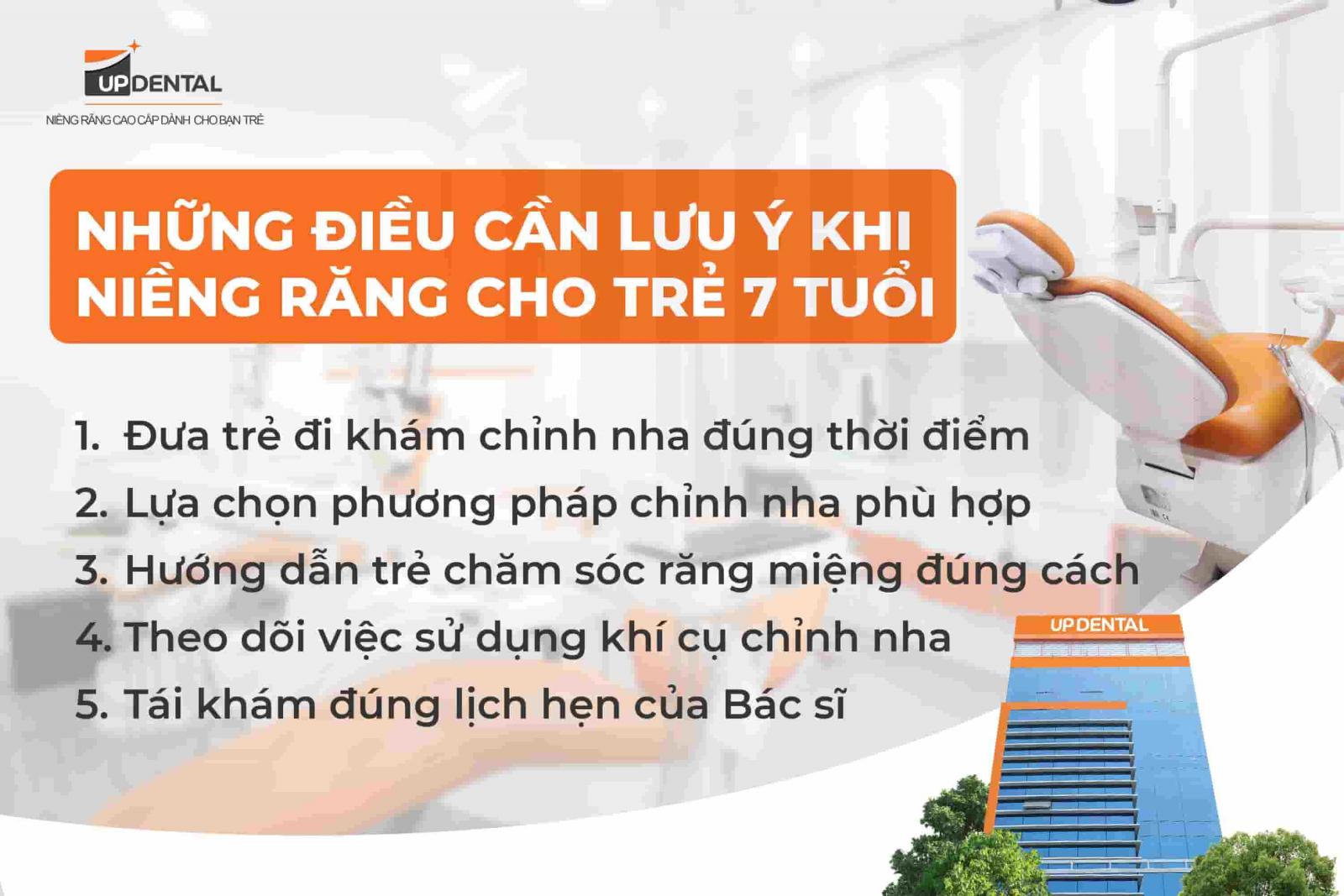 Những điều cần lưu ý khi niềng răng cho trẻ 7 tuổi