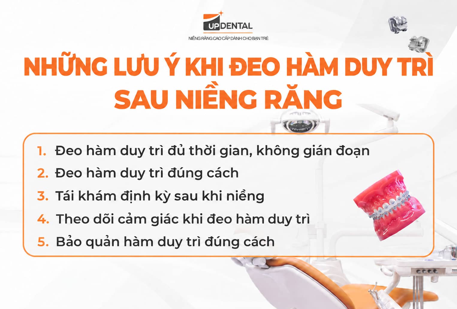 Những lưu ý khi đeo hàm duy trì sau niềng răng