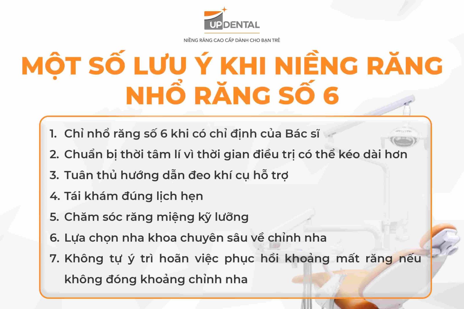 Một số lưu ý khi niềng răng nhổ răng số 6