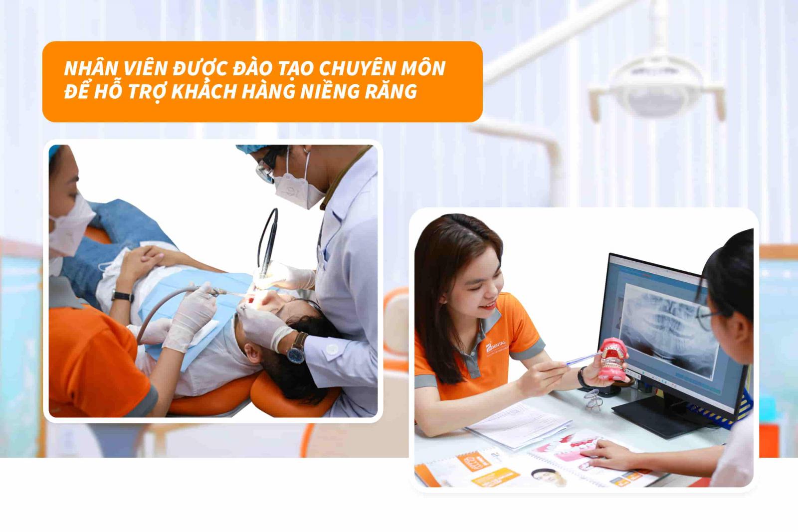 Đội ngũ Up Dental được đào tạo chuyên môn để hỗ trợ Khách hàng niềng răng
