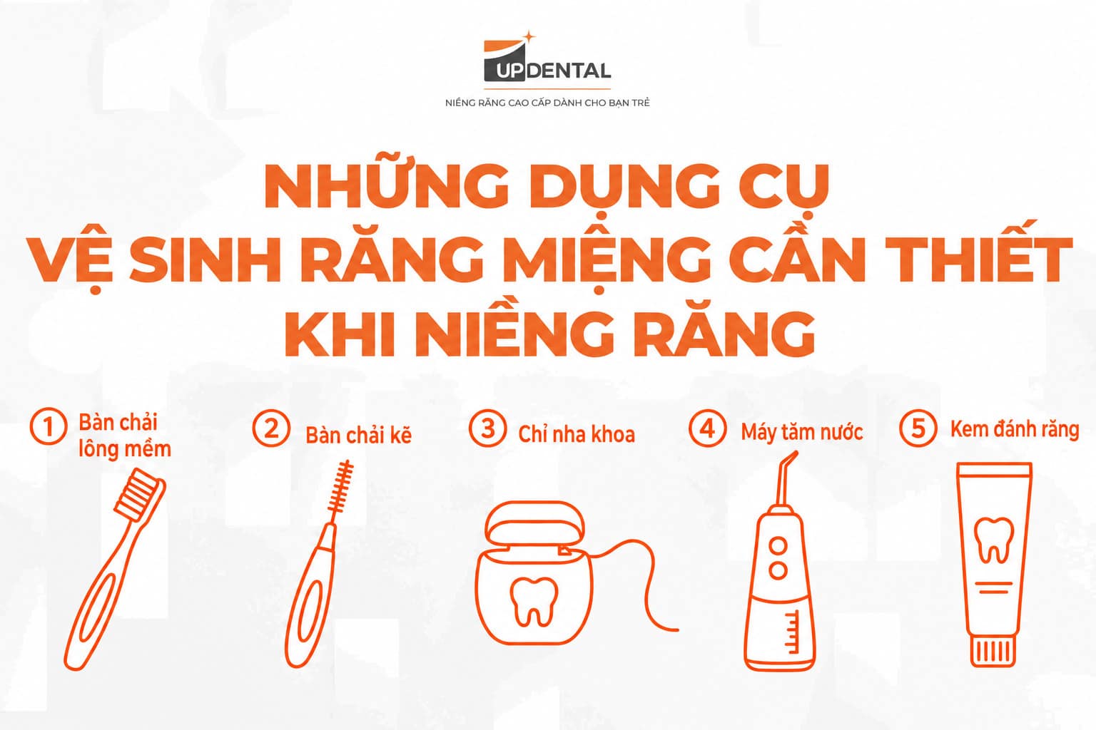 Những dụng cụ vệ sinh răng miệng cần thiết khi niềng răng