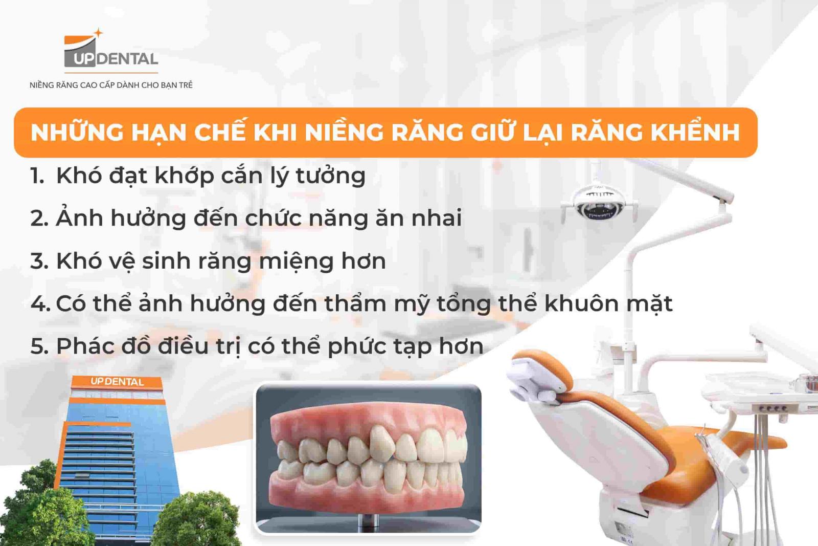 Những hạn chế khi niềng răng giữ lại răng khểnh
