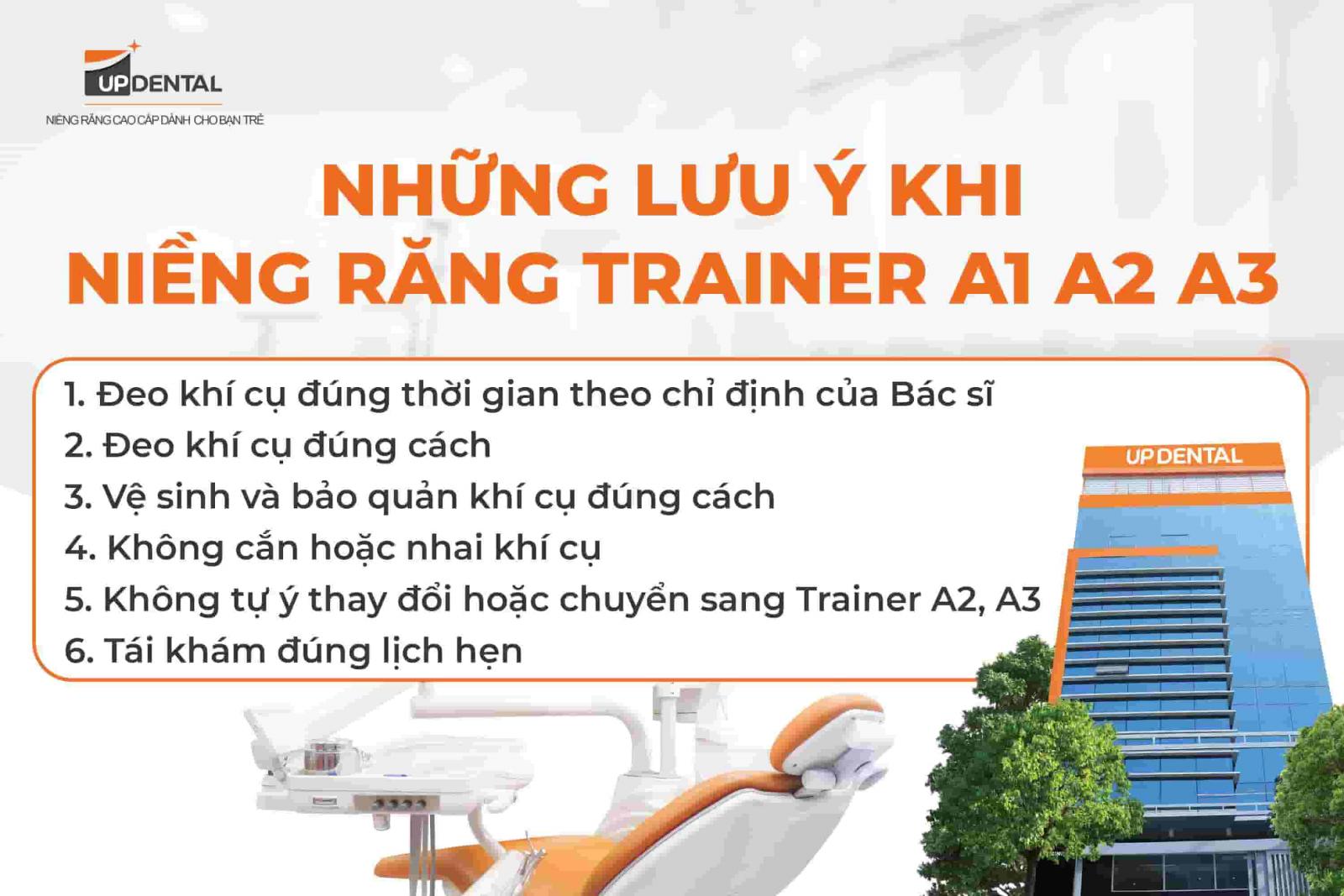 Những lưu ý khi niềng răng Trainer A1 A2 A3