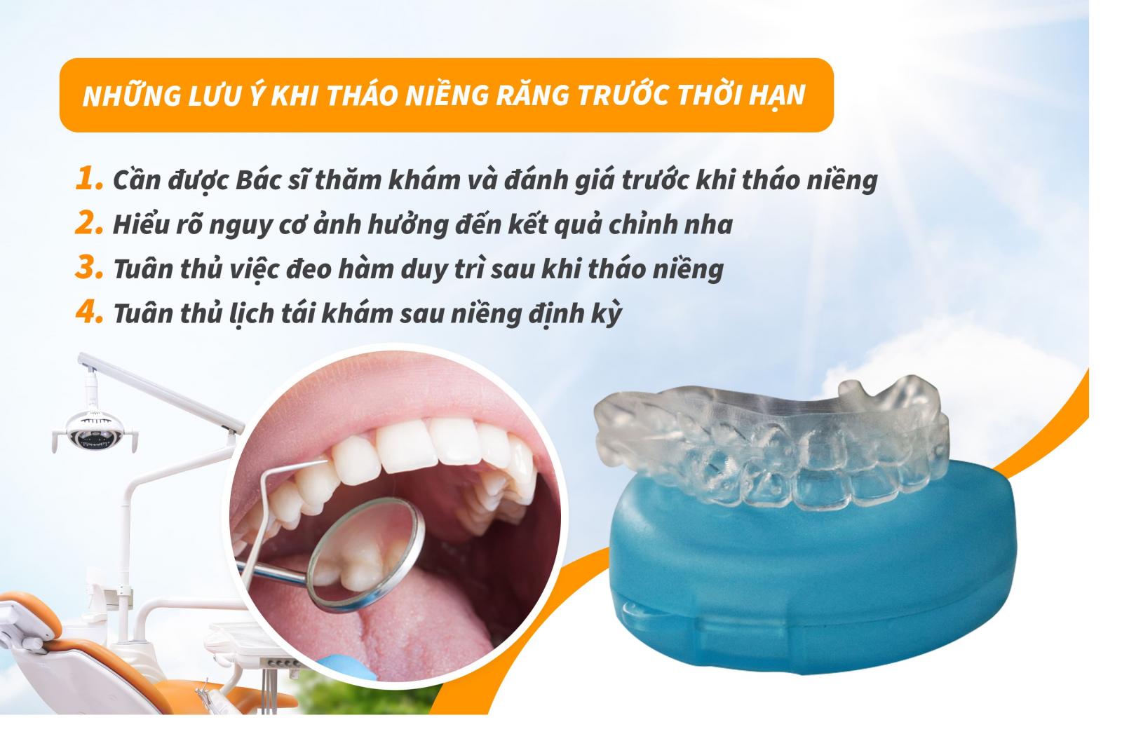 Những lưu ý khi tháo niềng răng trước thời hạn