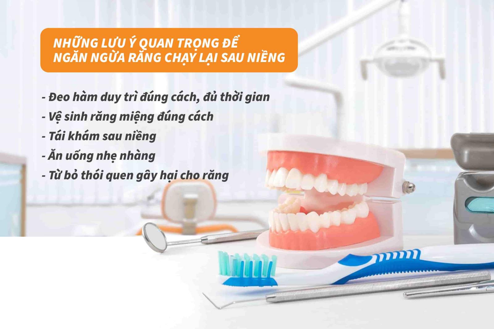 Những lưu ý quan trọng để ngăn ngừa răng chạy lại sau niềng