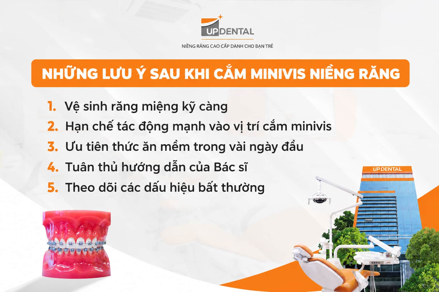 Những lưu ý sau khi cắm minivis niềng răng