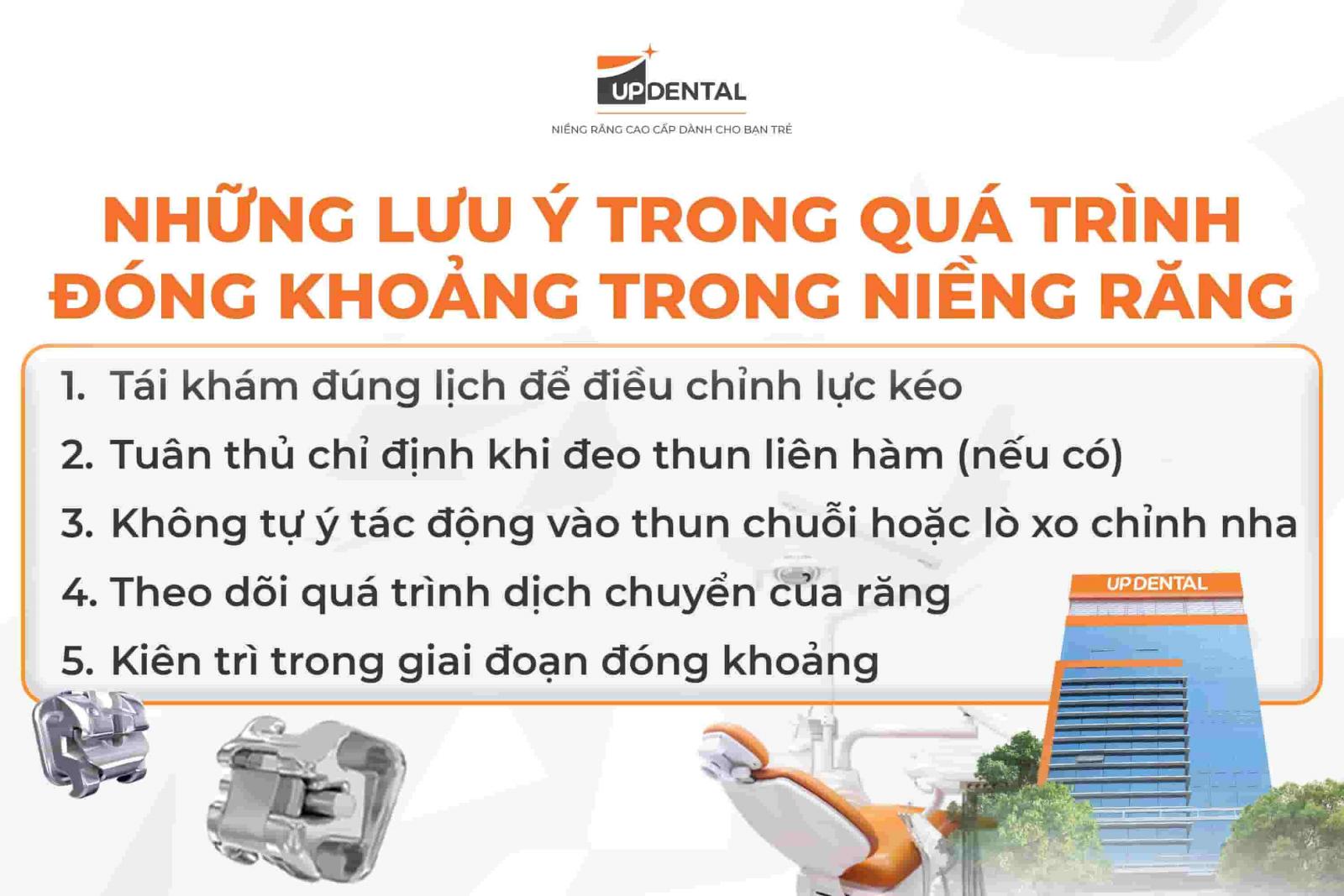 Những lưu ý trong quá trình đóng khoảng trong niềng răng