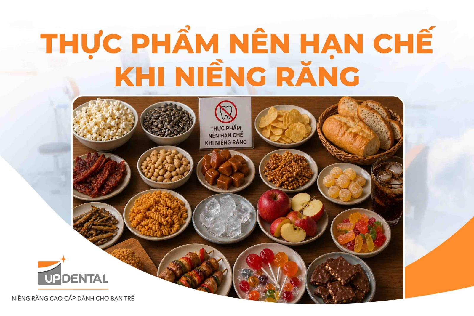 Thực phẩm nên hạn chế khi niềng răng