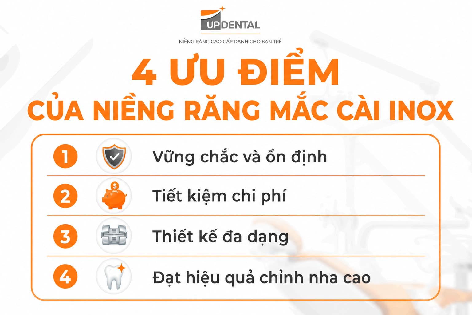 4 ưu điểm của niềng răng mắc cài inox