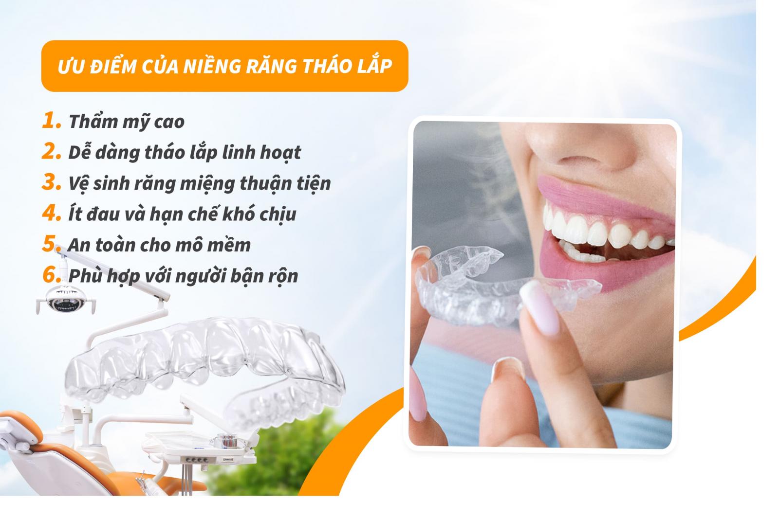 Ưu điểm của niềng răng tháo lắp